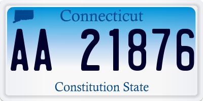 CT license plate AA21876