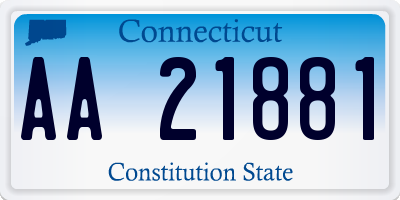 CT license plate AA21881