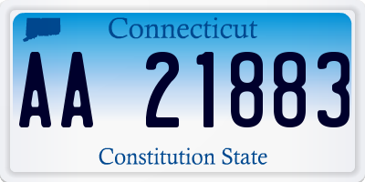 CT license plate AA21883