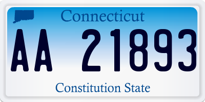 CT license plate AA21893