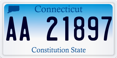 CT license plate AA21897