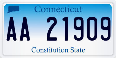 CT license plate AA21909