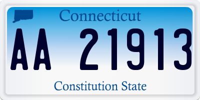 CT license plate AA21913