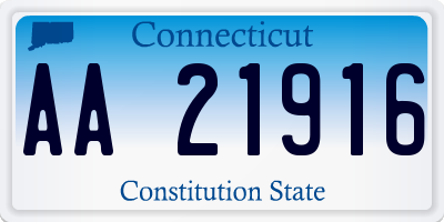 CT license plate AA21916