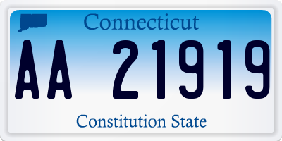 CT license plate AA21919