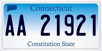 CT license plate AA21921