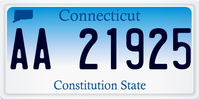 CT license plate AA21925