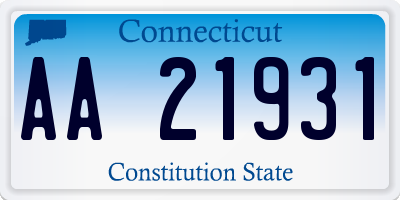 CT license plate AA21931