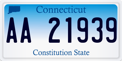 CT license plate AA21939