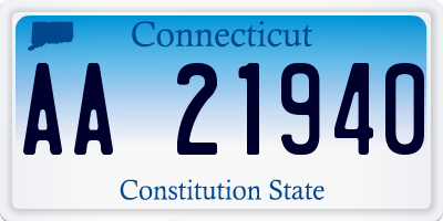CT license plate AA21940