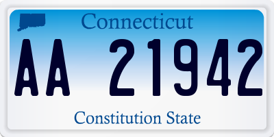 CT license plate AA21942