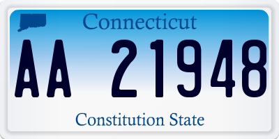 CT license plate AA21948