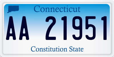CT license plate AA21951