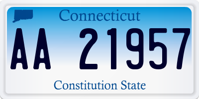 CT license plate AA21957
