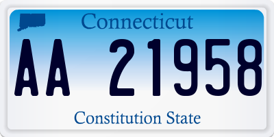 CT license plate AA21958