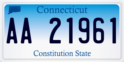 CT license plate AA21961