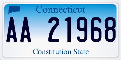 CT license plate AA21968