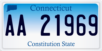 CT license plate AA21969