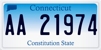 CT license plate AA21974