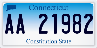 CT license plate AA21982