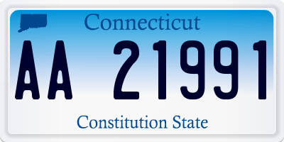 CT license plate AA21991