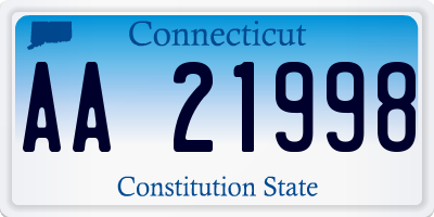 CT license plate AA21998