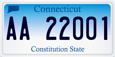 CT license plate AA22001