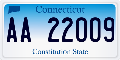 CT license plate AA22009