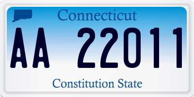 CT license plate AA22011