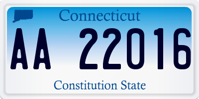 CT license plate AA22016