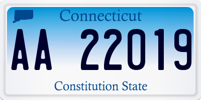 CT license plate AA22019