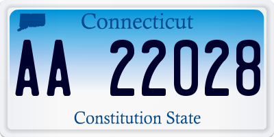 CT license plate AA22028