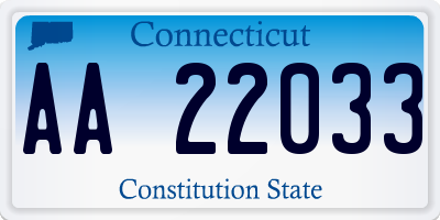 CT license plate AA22033