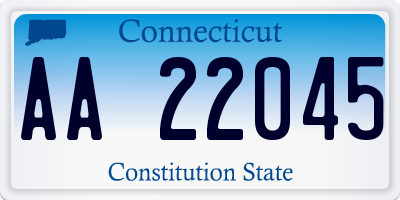 CT license plate AA22045