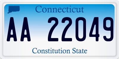 CT license plate AA22049