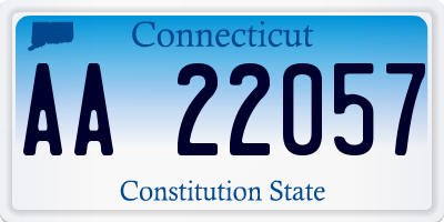CT license plate AA22057
