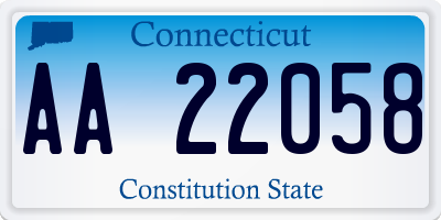 CT license plate AA22058