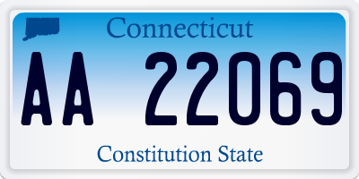 CT license plate AA22069