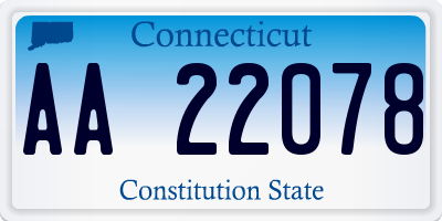 CT license plate AA22078