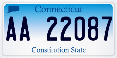 CT license plate AA22087