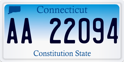 CT license plate AA22094