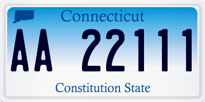 CT license plate AA22111