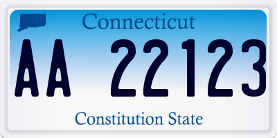 CT license plate AA22123