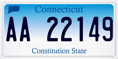 CT license plate AA22149