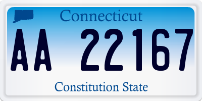 CT license plate AA22167