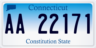 CT license plate AA22171