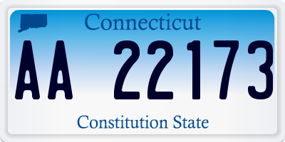 CT license plate AA22173