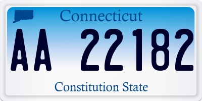 CT license plate AA22182