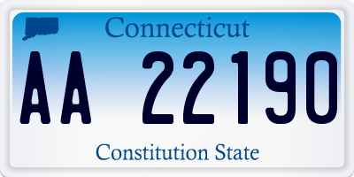 CT license plate AA22190