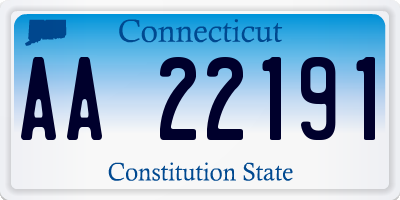 CT license plate AA22191